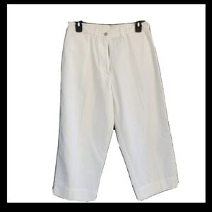 Capris💜💜Mountain Lake Solid White Denim 100% Cotton Pockets Size 8 Petite